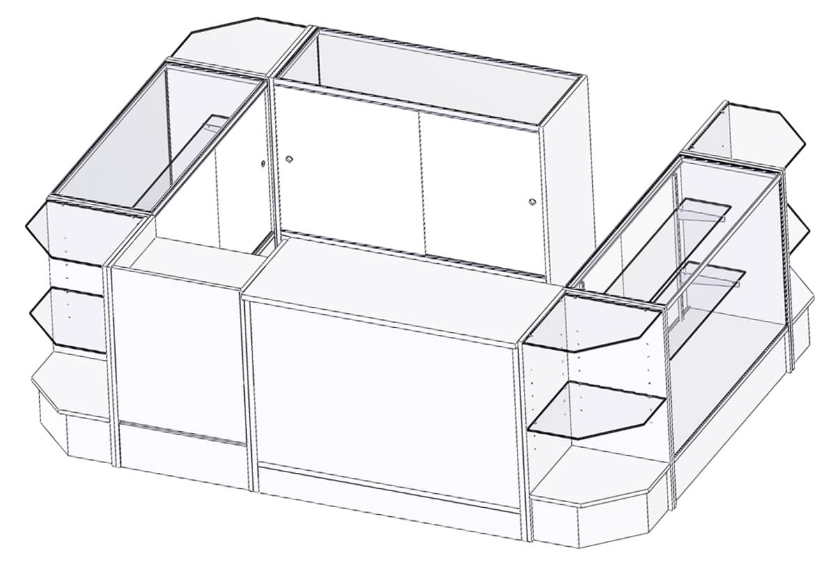 Retail Counter Wraps White Store Counter Wrap | 7 Piece Retail Setup | Displays2Go
