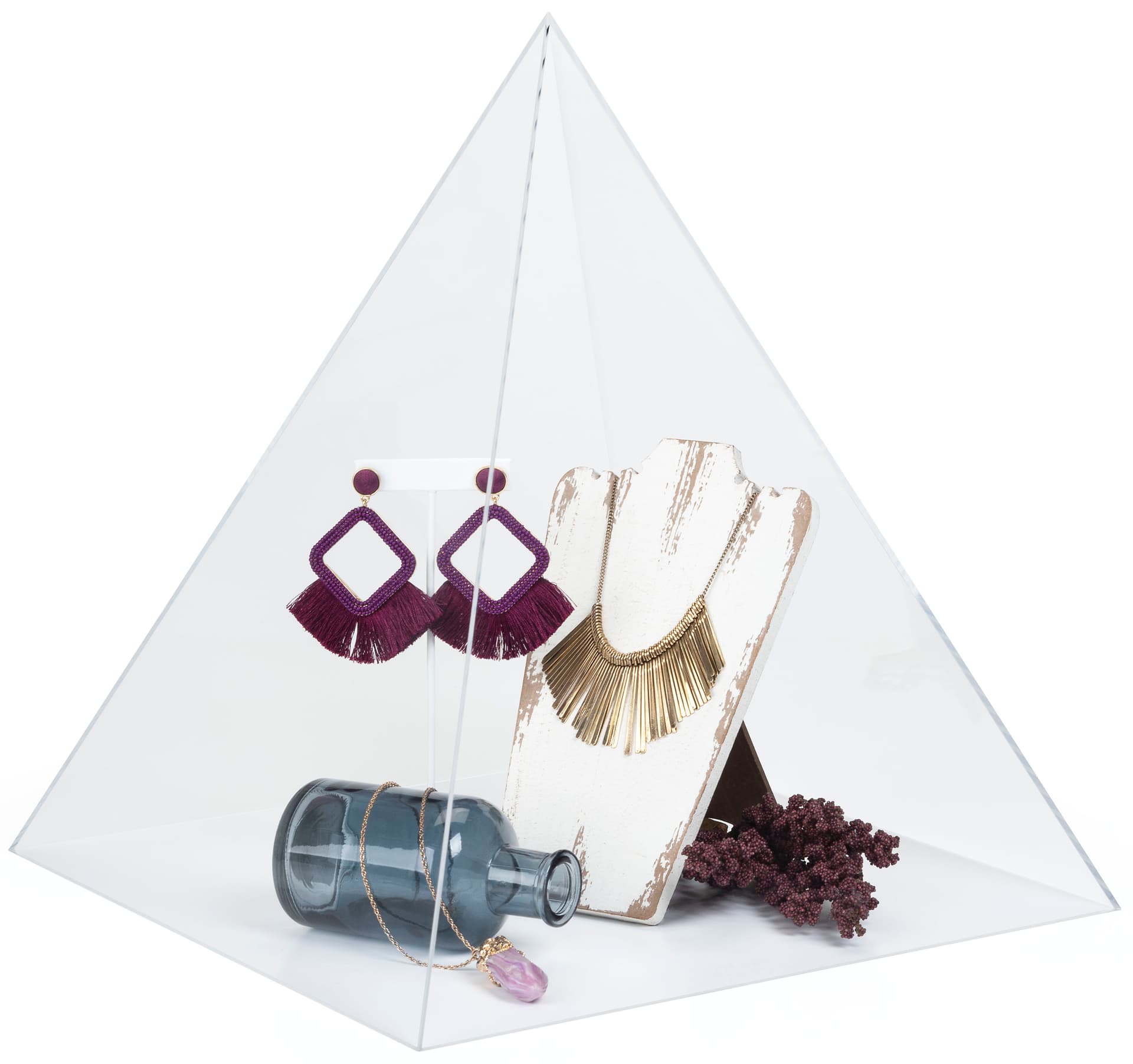Pyramid Acrylic Display Case | Lift-Off Style Cover | Displays2Go