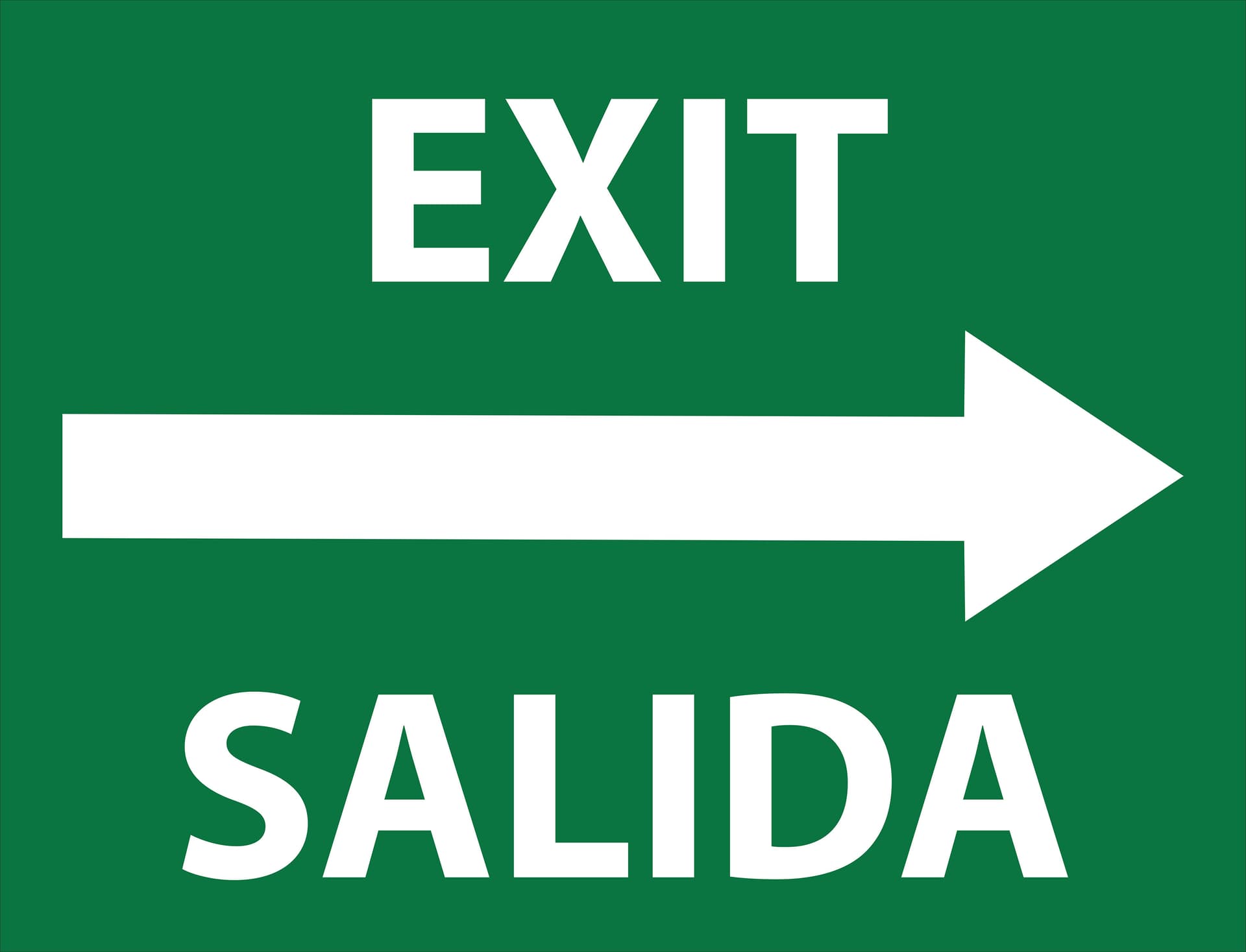 Ingles Exit Sign Bilingual Exit Safety Decal Sign | 24