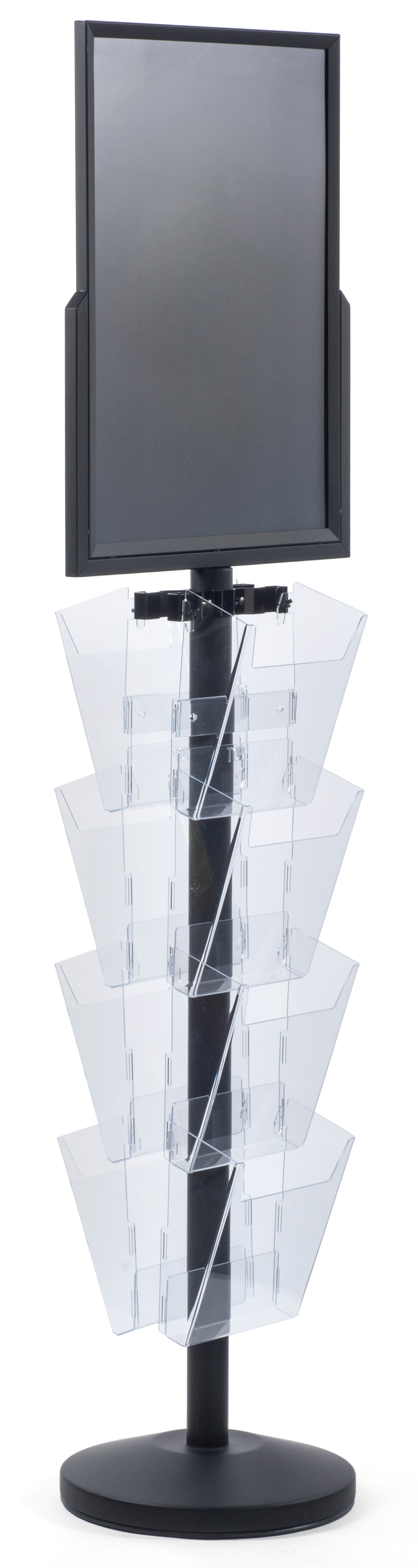 Display Post Small 18” x 24” Sign Post with 8 Clear Literature Pockets | Displays2Go